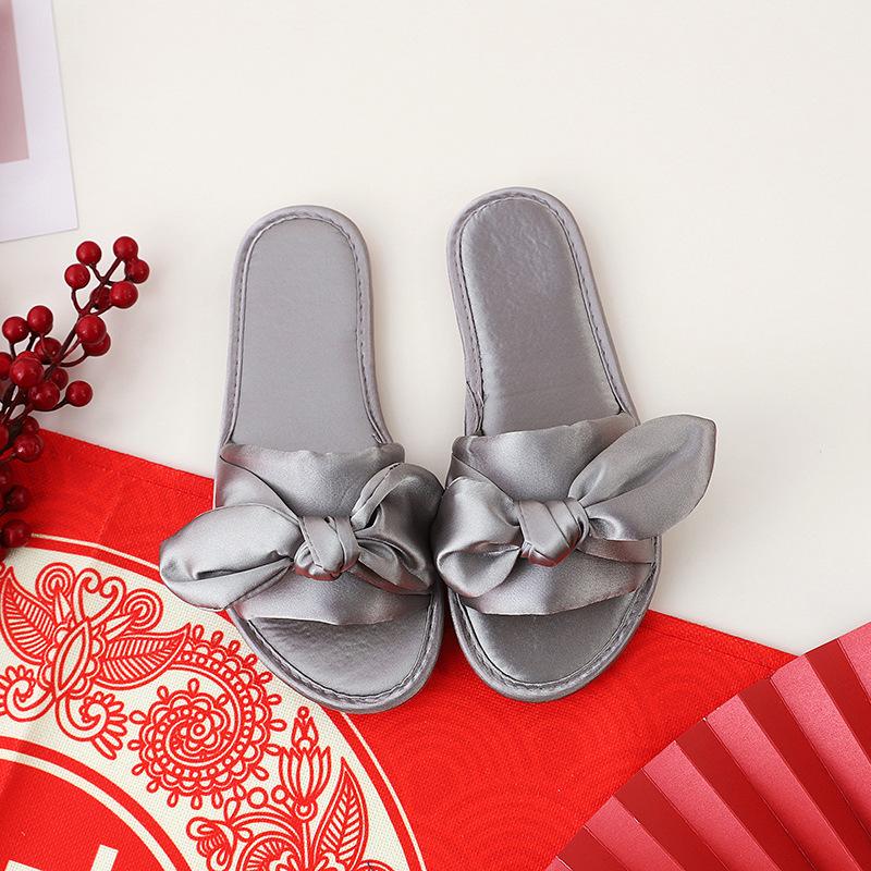 Wedding slippers female summer newlyweds festive red pair of dowry bridesmaids satin red wedding shoes male