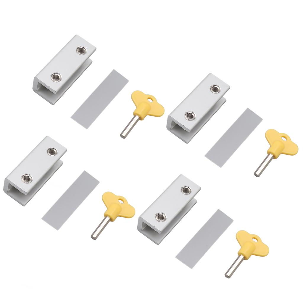 4PCS Window Locks Silver Window Stopper Aluminium Simple Installation Protective Pad Window