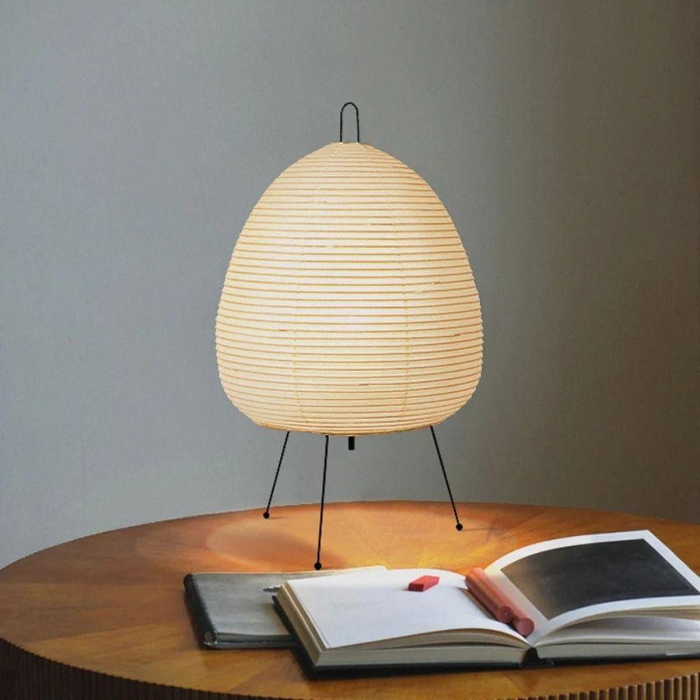 Modern Rice Paper Lantern Tricolor Dimming Night Light Art Led Table Lamp  Hotel Homestay