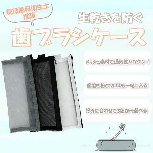 mochinoco Toothbrush Pouch Case, Mesh, Breathable, Portable Toothbrush Case (Gray)