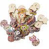Wooden Button, Decorative Cats, Colorful Mix