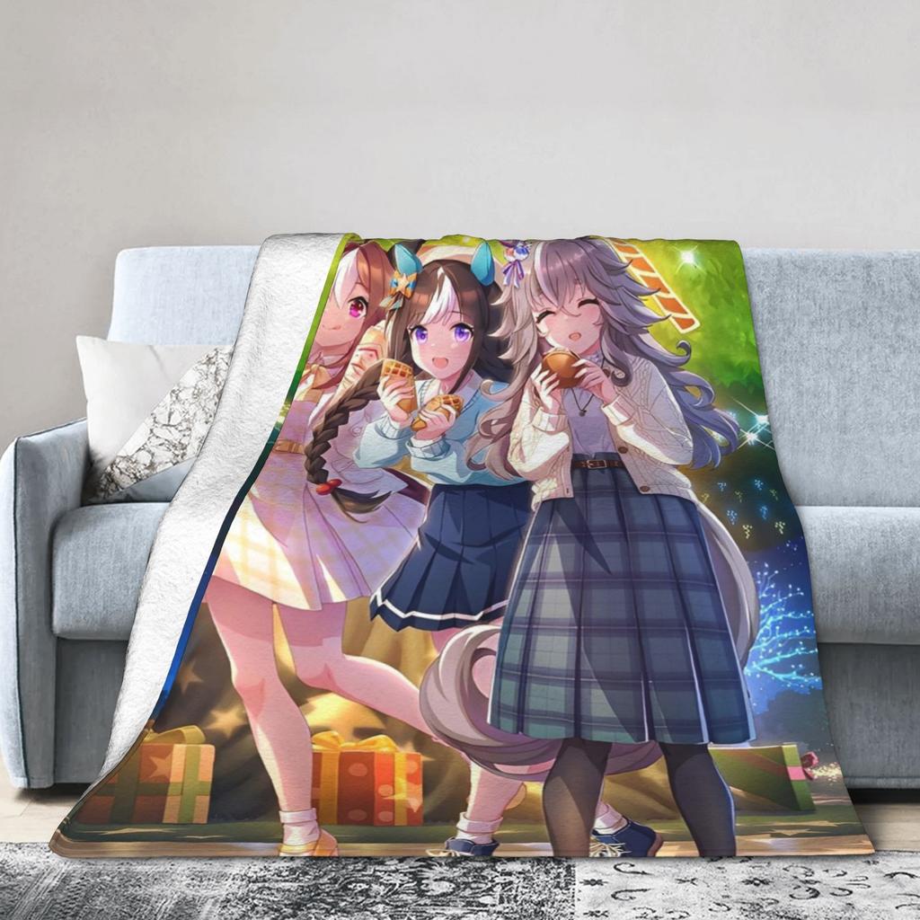 Umamusume Pretty Derby Anime Blankets Velvet All Season Multifunction Super Soft Throw Blanket for Bed Office Bedspreads