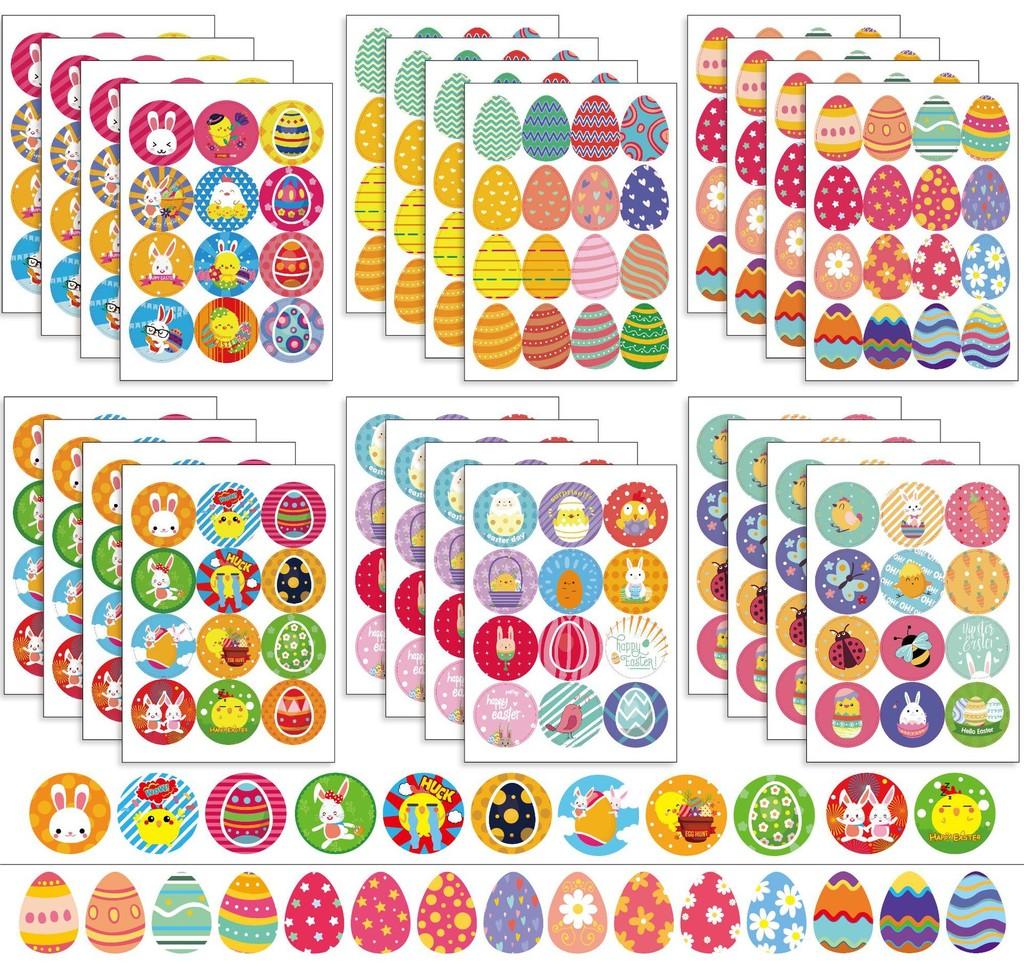 

Набор из 6 восхитительных наклеек с пасхальными кроликами для детских игр и проектов. Творческий