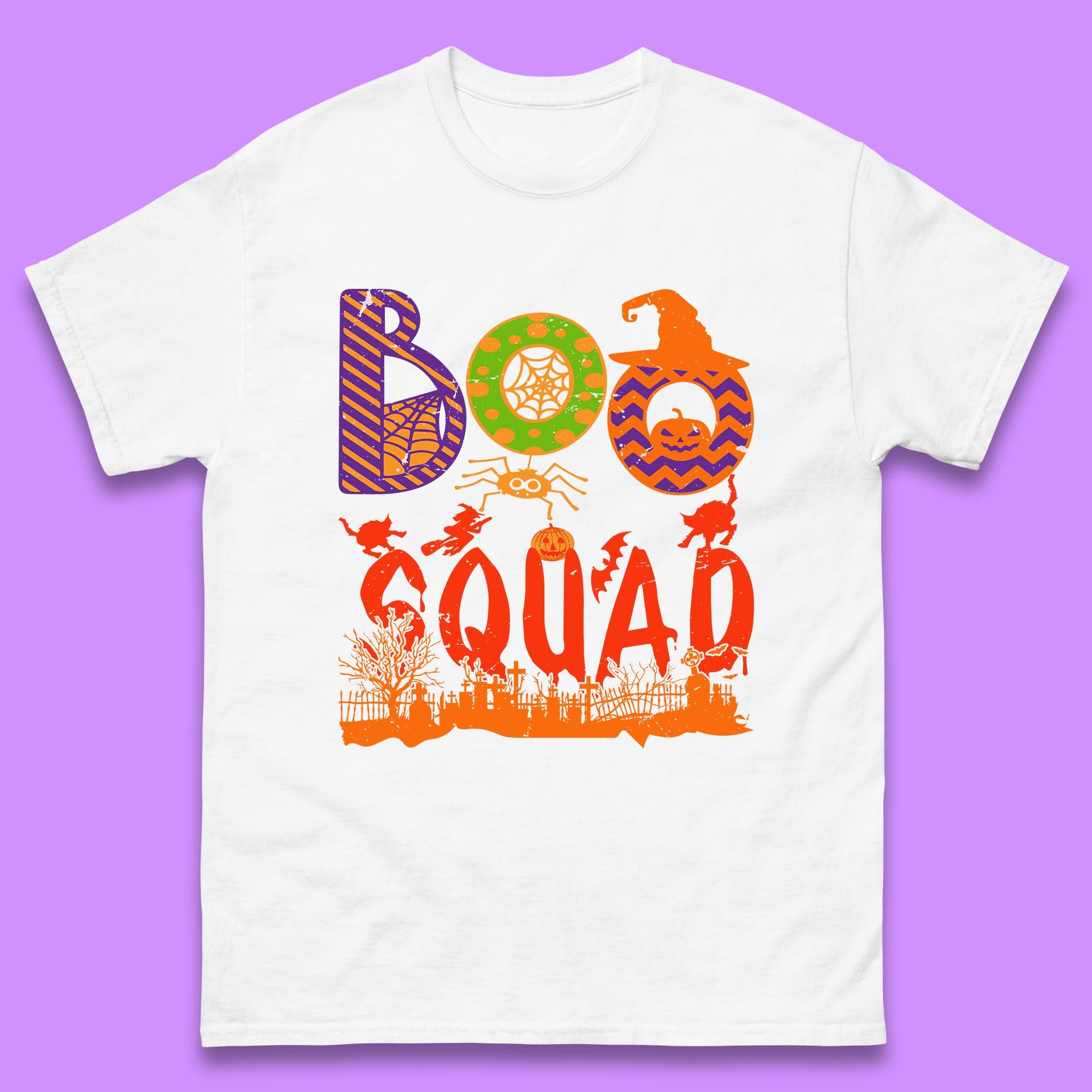Boo Squad Halloween Matching Costume Horror Boo Crew Mens Tee Top 2XL