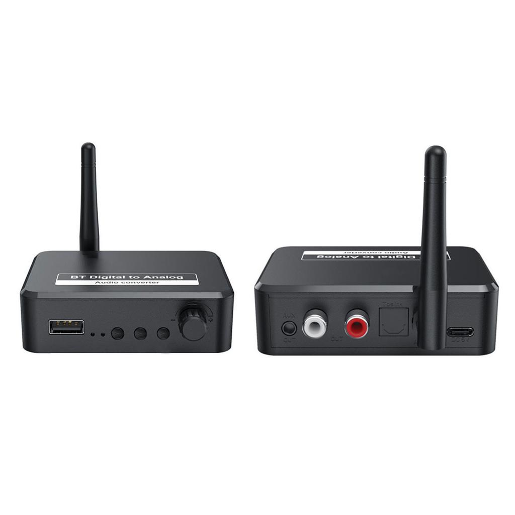 Bluetooth 5.1 Receiver Multifunction RCA 3.5mm Jack Supports U Disk Playback Digital to Analog Sound
