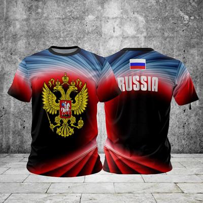 T-shirts Homme Russie 3d T-shirt Manches Courtes Drapeau Russe Pour Homme T-shirts Oversize Vêtements Homme Été Décontracté Respiration Vêtements de Sport