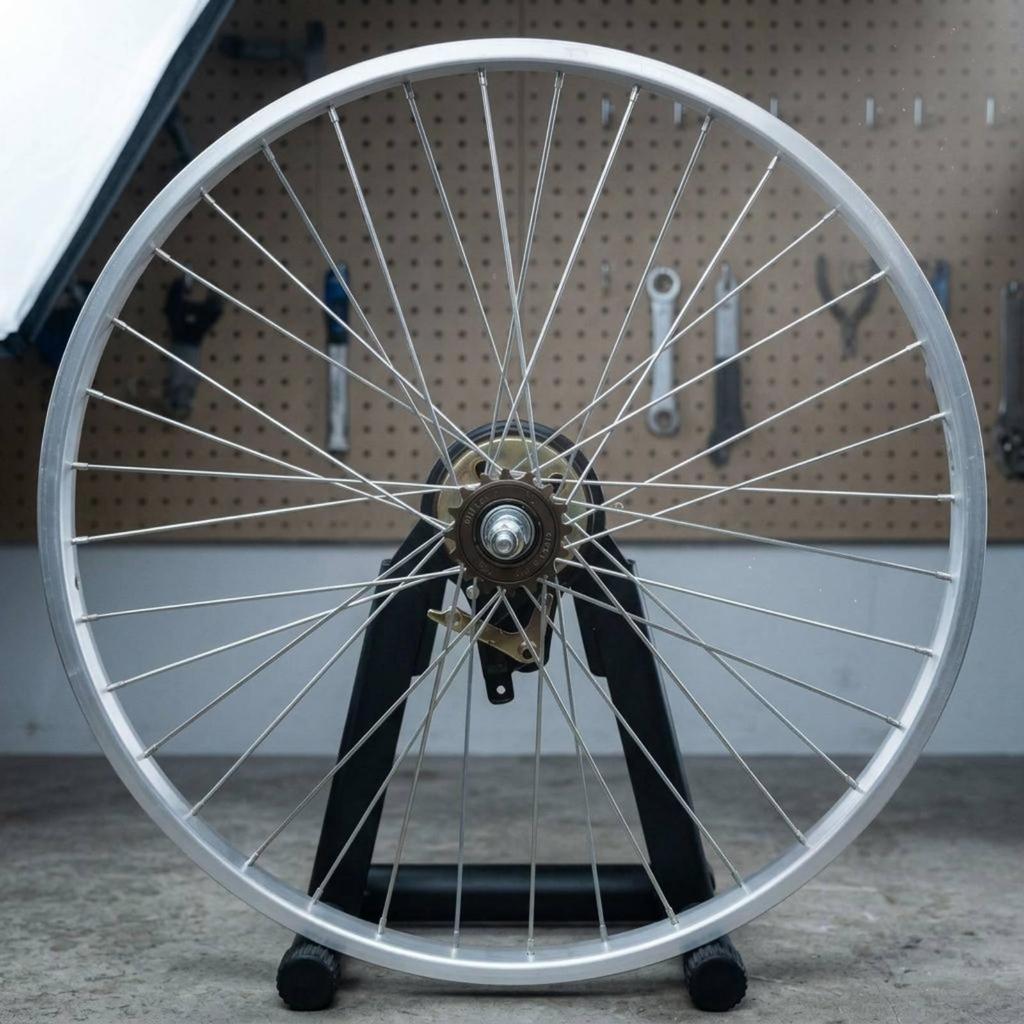 Single Speed Bicycle Rear Wheel Rim 26 Inch Metal Spoke Complete Assembly