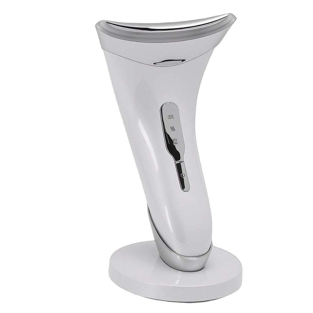 LED Light Face Neck Massager 3 Colors Light 113 Fahrenheit Heating Vibrating Double Chin Lifting Neck Massager White