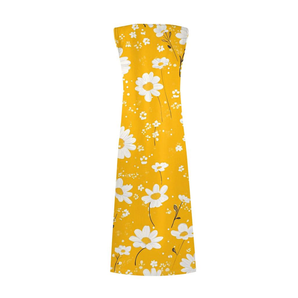 Women's Fashion Casual A-line Retro Printed Hammer Feeling Loose Long Skirt With Pockets