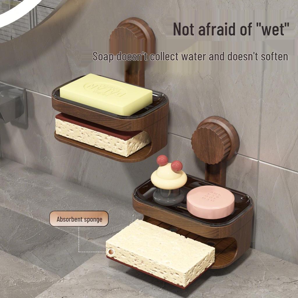 Wall-Mounted Suction Cup Soap Dish: Quick-Drying, Non-Slip, No-Punch Installation