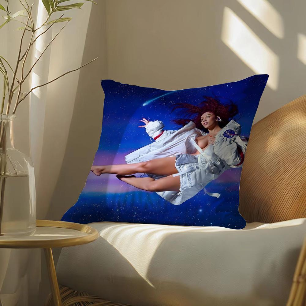 

Doja Cat Pillow Case Silky Elegant Comfort Sofa Bed Invisible Zipper 30cmx30cm