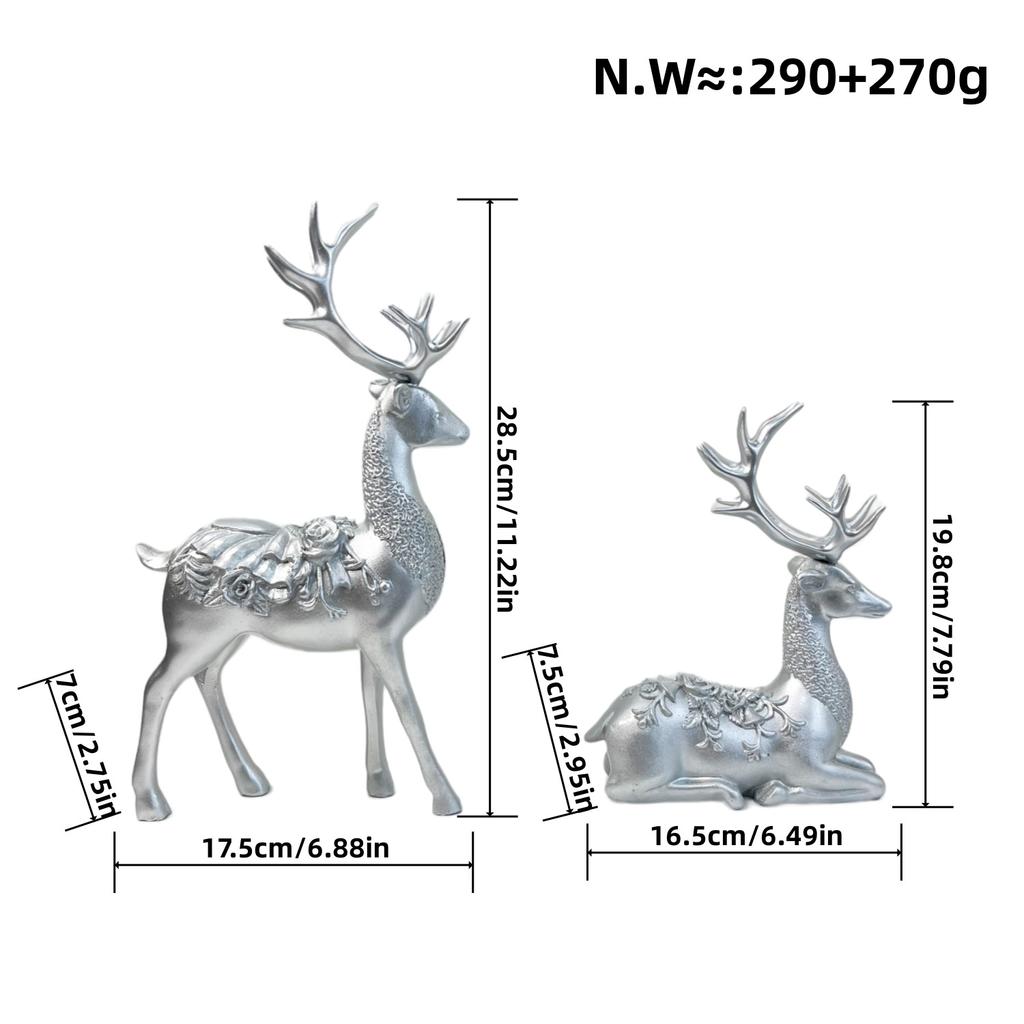 Kunstharzhandwerk Wassertransferdruck Bunte Hirschornamente Kreatives Paar Hochzeitsgeschenk Heim Wohnzimmer Weinschrank Dekoration