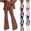 Damen Mode Lässig Schlanker Look Bequem Ausgestellte Hosen Hoher Bund Einfarbige Hosen