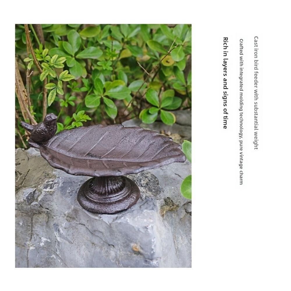 Nostalgic Bird Bath Retro Bird Water Bowl Craft Ornament Petal Bird Feeder Basin  Living Room