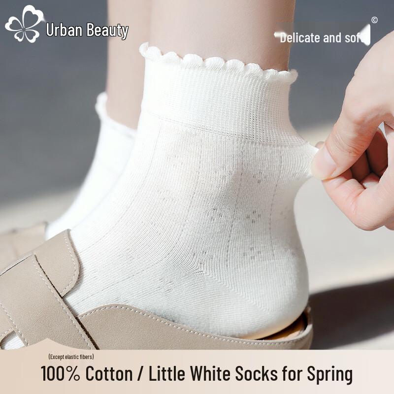 Women s Breathable 100% Cotton Mid-Calf Socks One Size
