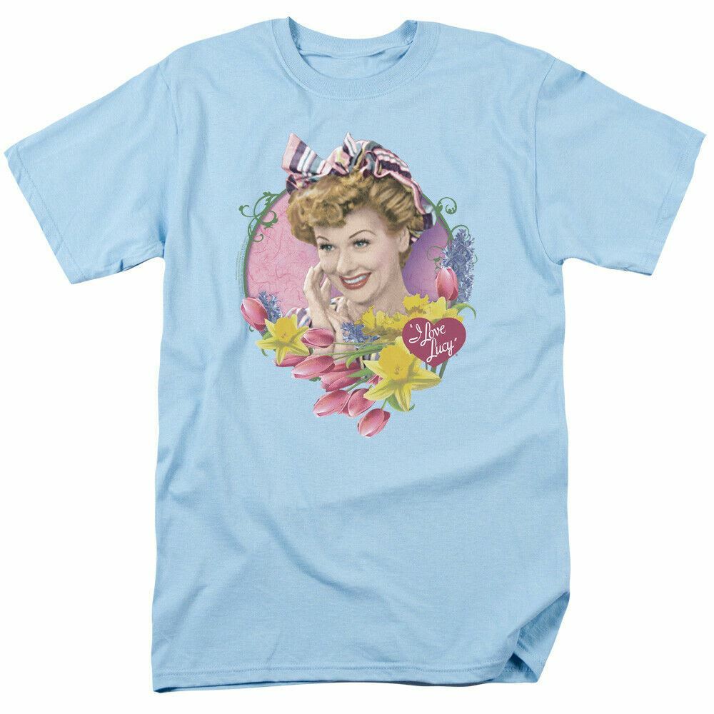 I Love Lucy Springtime Logo T Shirt Lucy Mens Licensed Classic TV Light Blue S