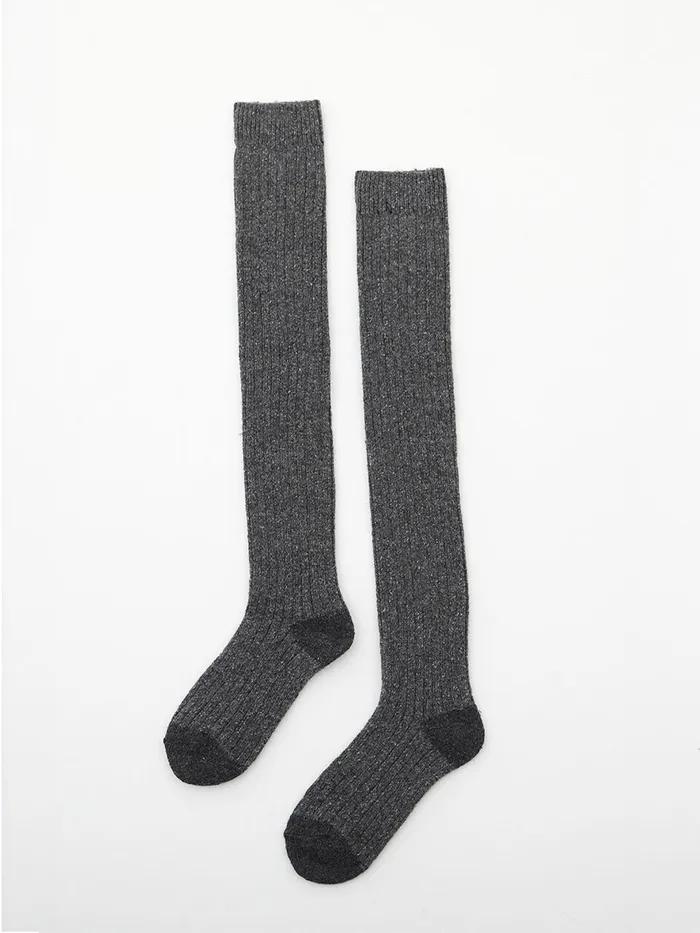 Popcorn thigh socks Charcoal