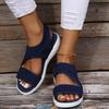 2022 Summer Women's Plus Size Wedge Heel Open Toe Mesh Breathable Outdoor Slippers