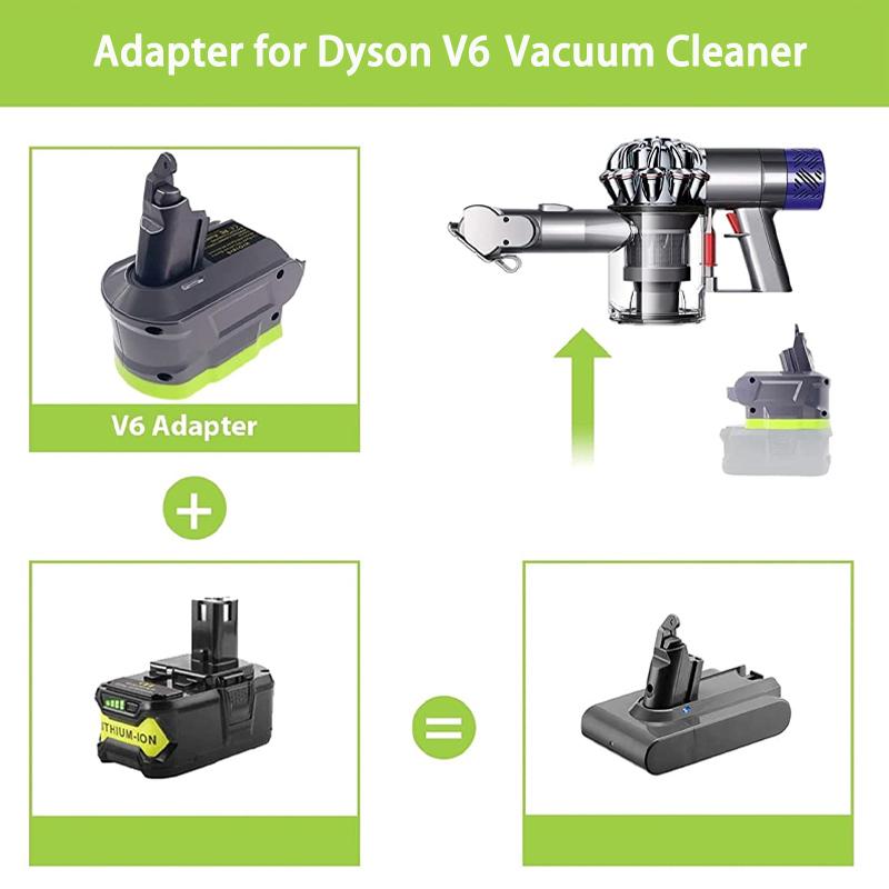 Battery Adapter For Ryobi 18V Battery Convert to for Dyson V6 V7 V8 Animal Vacuum Cleaner, Adapter For Dyson Vacuum Cleaner