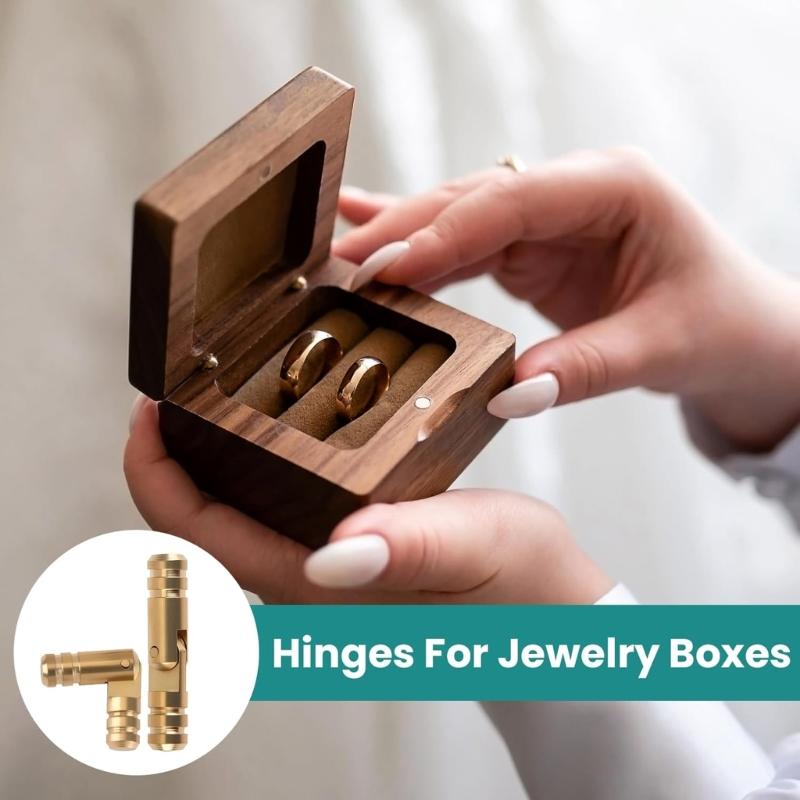 Packung mit 50 massiven Messing-Miniaturzylinderbändern für Schmuckschatullen Holzhandwerk Antike Truhen Zubehör