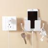 Wall Mount Phone Holder, Phone Stand For Bed, Wall Mounted Shower Phone Holder Remote Control Holder With Hooks