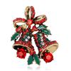 2021 New Year Christmas Brooch Flower Wreath Xmas Tree Bells Elk Enamel Brooches Pins For Women Men Fine Jewelry Christmas Gifts
