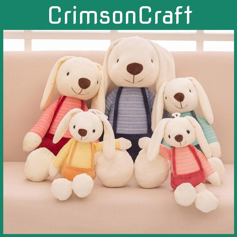 Cartoon Long Cuddly Eared Bunny Plush Toy Vest Stuffed Animal Doll Kids Gift