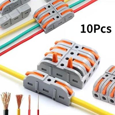 Federhebelmutter, elektrische Schnellverbinder, wiederverwendbar, schnelle Kabelklemmenblöcke, 10 Stück