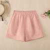 Pantaloncini estivi larghi in vita elastica casual da donna