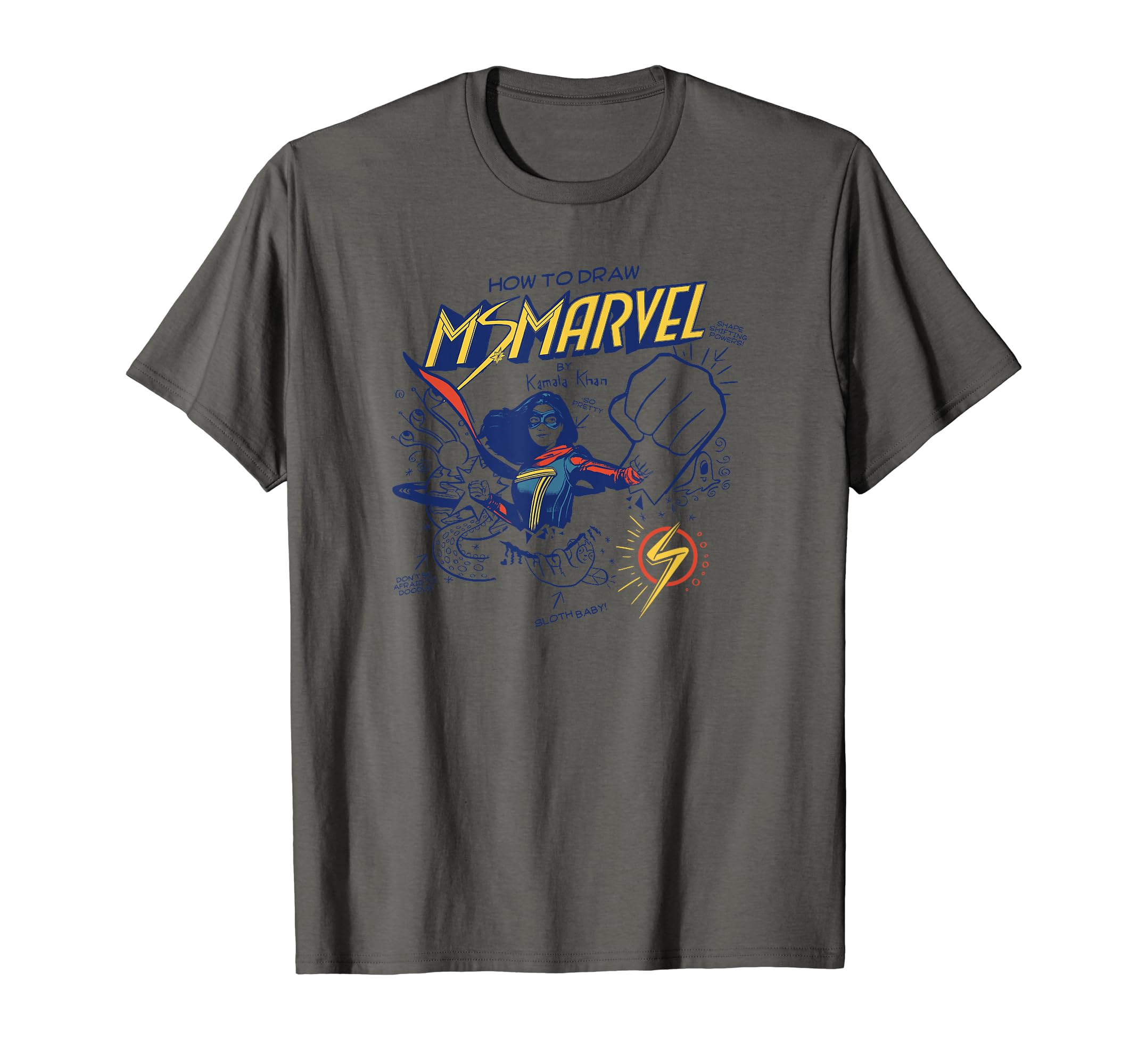 

Marvel How to Draw Doodles by Kamala Khan Ms. T-Shirt серый