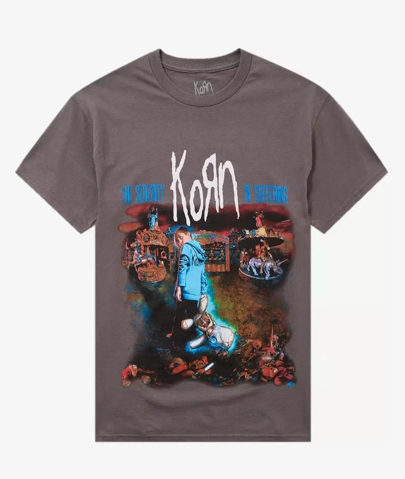 

Official KORN The Serenity Of Suffering 2016 Album Cover XL Gray T-Shirt NWT XL
