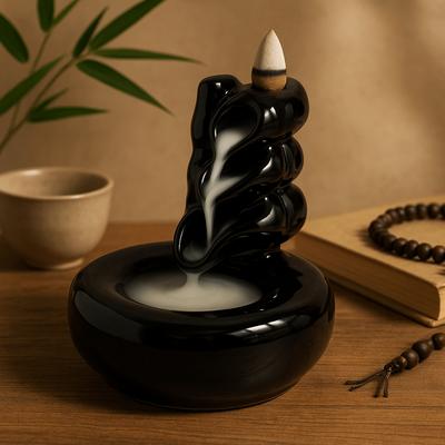 Backflow Incense Waterfall Burner, Bamboo Pool