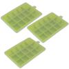 3pcs Ice Cubes Mould Silicone Stackable Dishwasher Safe 15 Grids Ice Tray with Removable Lid for Home Bar Green