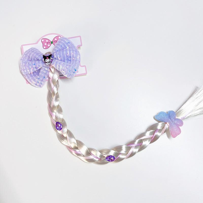 Kids' Cute Starfish Pearl Bow Braid Mesh Wig Ponytail