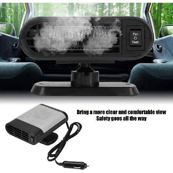 

Window Demister, 12V Portable Electric Windshield Heater Defroster Fan for Car Use (Grey)