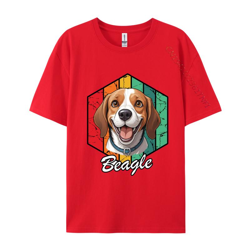 Beagle Retro TShirt 3D Style Cotton Men Tops T Shirt Smiling Beagle Dog Print Fitted T Shirt Mens Tees Custom