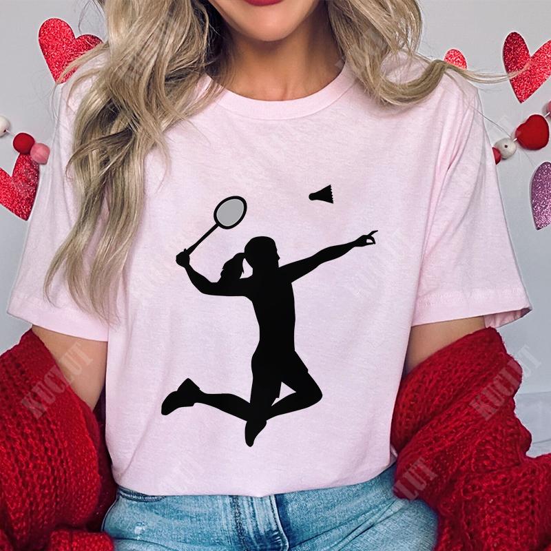T Shirt for Women Unisex Funny Badminton Player TShirt Casual Short Sleeve O Neck Tshirts Badminton Team Tee Unisex Streetwear