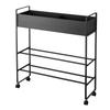 Tower Multi-Function Storage Rack with Casters, Black, W74.5 X D22 X H74.5cm (W70cm Without Casters)