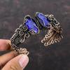 Faceted Blue Sapphire Cuff Bracelet Copper Wire Wrapped Bangle Adjustable Cuff Bracelet Handmade Bangle Gemstone Copper Jewelry Gift For Mom