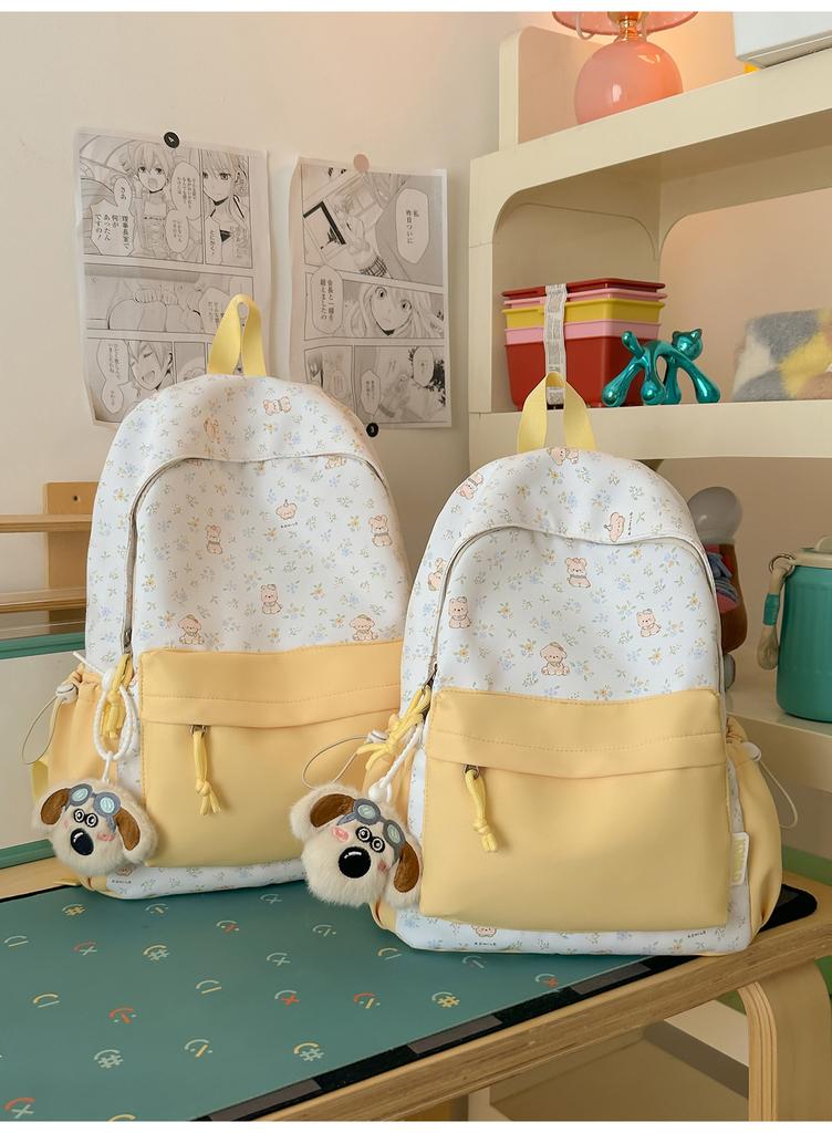 Schoolbag Simple Bear School Bag Premium Sense Backpack College Student Commuter Junior High School Girls School Bag Japanese and Korean Simple Backpa