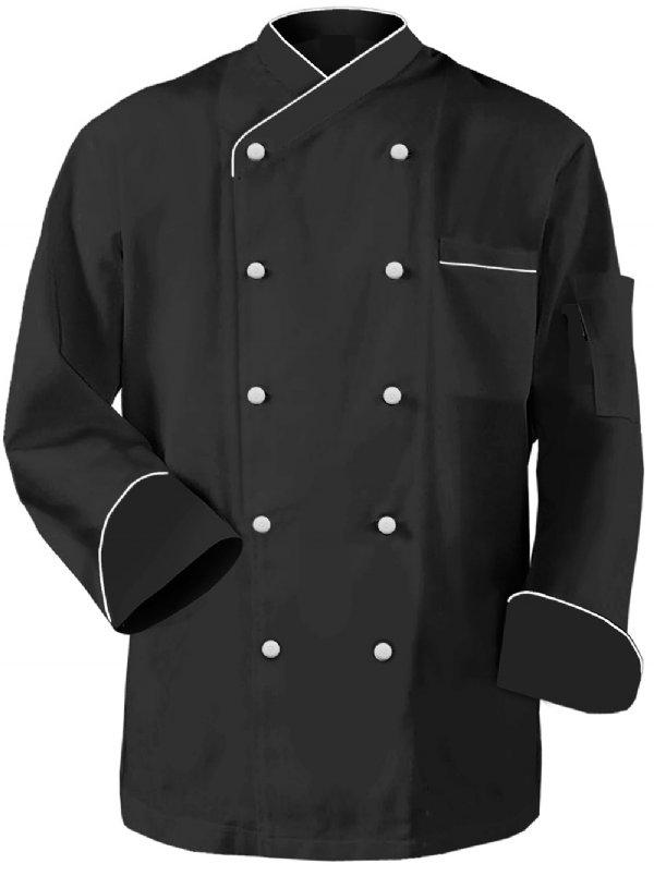 Unisex Kochjacke mit langen/halben Ärmeln, zweireihig, Polyester/Baumwollmischung, Uniform für den Lebensmittelservice