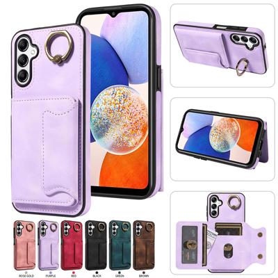 For Samsung Galaxy A14 (4G),Samsung Galaxy A14 5G Ring Bracket Card Holder Slots Cover Phone Case