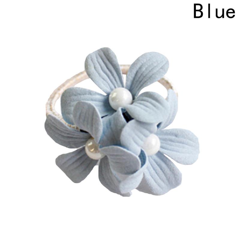 

Діти дівчата еластичні гумки іммітація перли квітка волосся мотузка синій