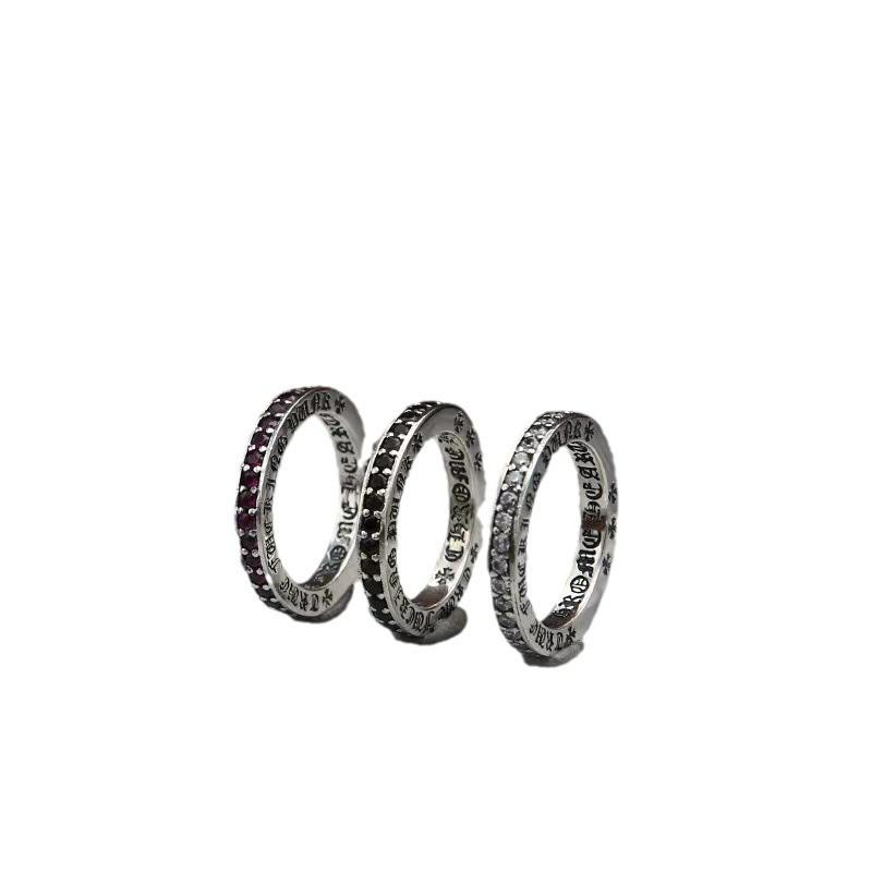 Anello Crowe Jewelry Vintage con Diamanti Lettera CH Croce Fiore