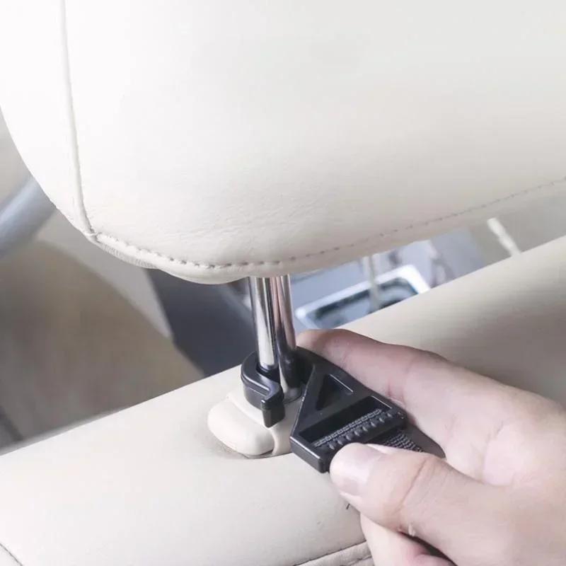 2PCS Car Seat Headrest Hook, Adjustable Auto Seat Back Hanging Storage Organizer Hook, Universal Vehicle Backseat Hanger