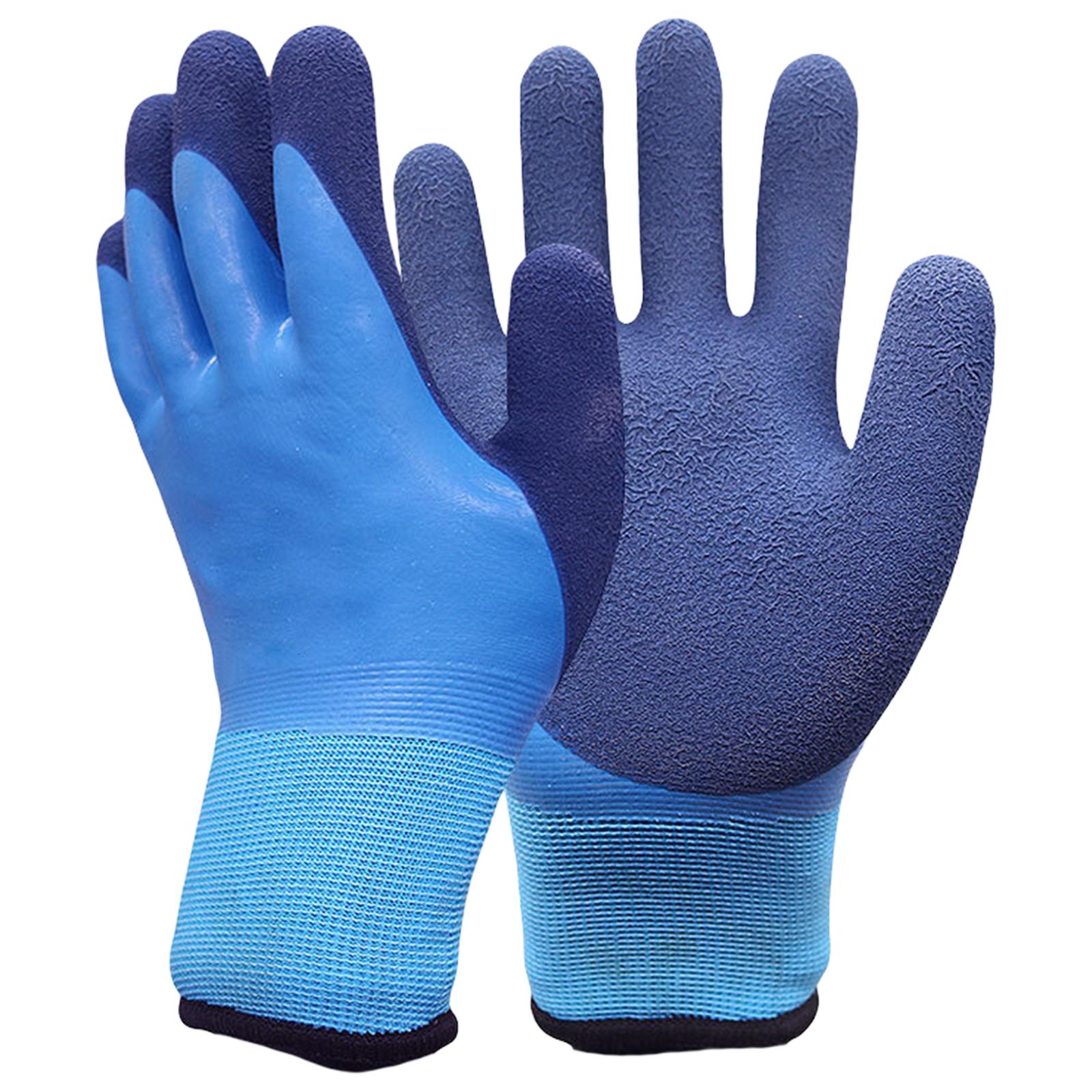 

Double-Layer Work Gloves Non-Slip Coldproof Full Finger Gloves Wear-Resist Winter Padded Rubber Glove for Construction Site Work
