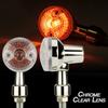 2 Stück Motorrad-Blinker für GN/CG125 Universeller Ersatz Vintage Runde Blinkerlampe Bernstein Blinker
