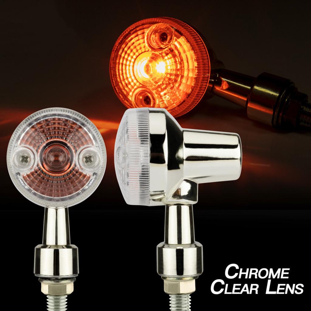 2 Stück Motorrad-Blinker für GN/CG125 Universeller Ersatz Vintage Runde Blinkerlampe Bernstein Blinker