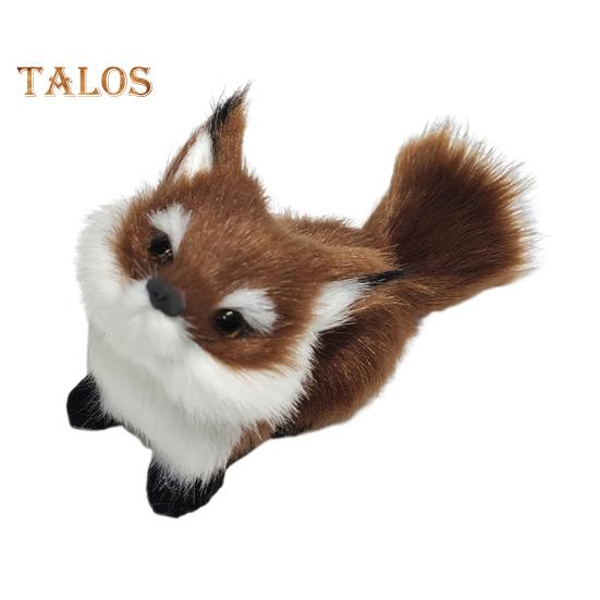 

Имитация лисы, искусственный мех, мягкая игрушка, украшение для стола в классе или дома, реалистичная пушистая кукла лиса, подарок для мальчиков и девочек темно-коричневого