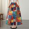 Plus größe Hohe taille vintage floral Sommer beiläufige lose lange für frau röcke frauen rock